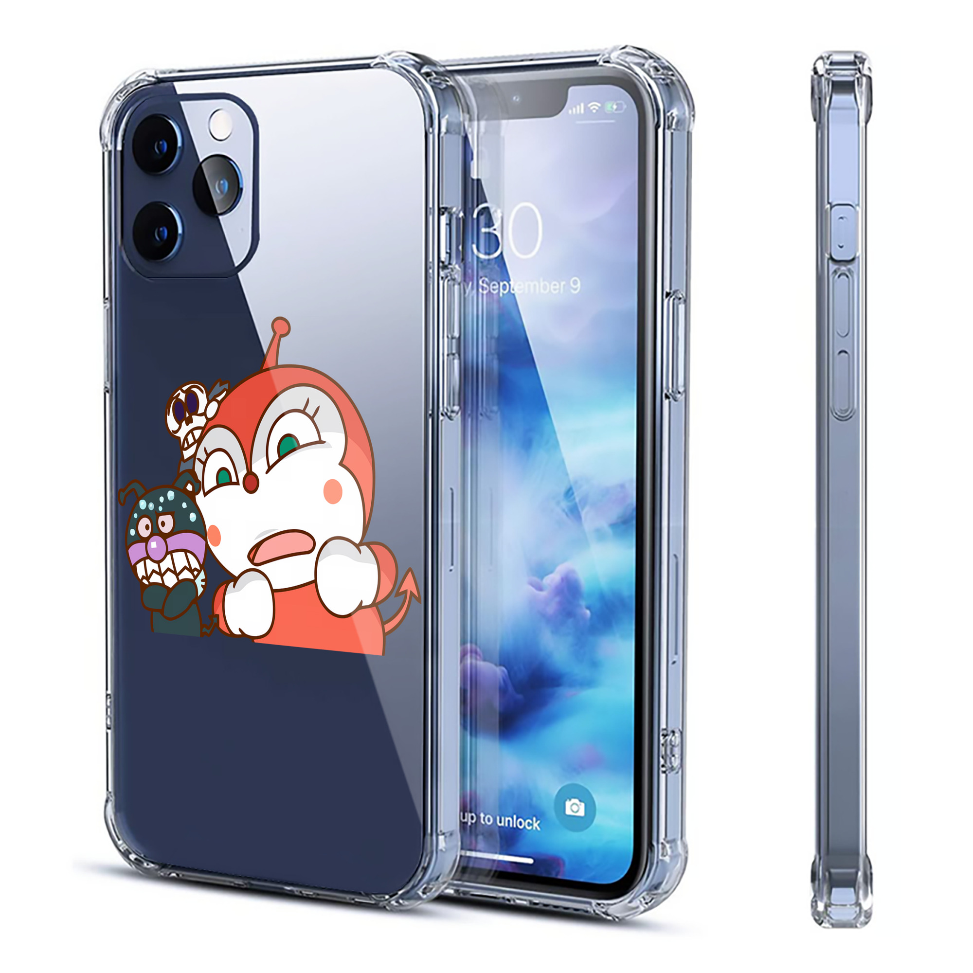 （画像用） アンパンマン Anpanman 【iPhone 12シリーズ対応】透明スマホケース（クリアソフトケース）